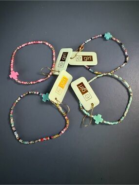 4-PIECE SET…EGIRL by ENEWTON Colorful Beaded Cross Bracelet Set - Multicolor